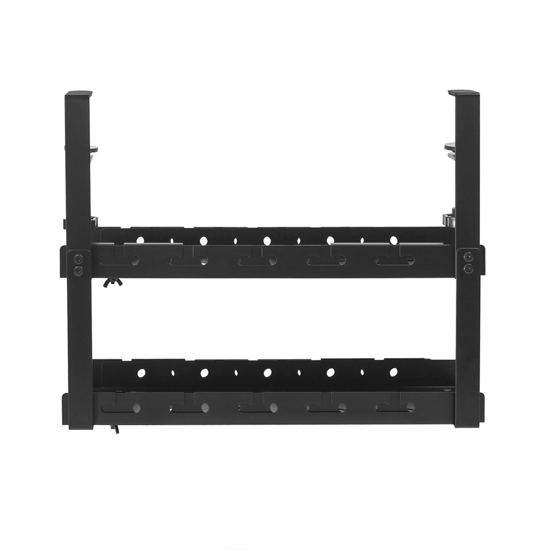 Maclean Untertisch-Kabelorganisation, max. 5kg Belastung, max. 728mm, 2 Ebenen, schwarz, MC-102 B