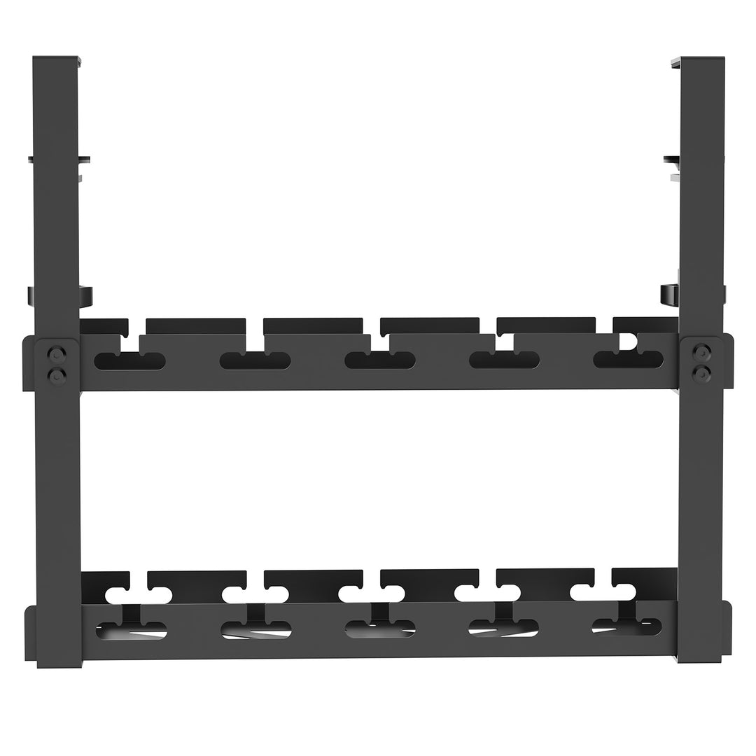 Maclean Untertisch-Kabelsammler, Tragfähigkeit 5 kg, 2 Ebenen, schwarz, MC-104 B