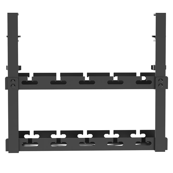 Maclean Untertisch-Kabelsammler, Tragfähigkeit 5 kg, 2 Ebenen, schwarz, MC-104 B