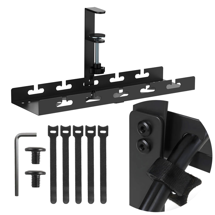 Maclean Untertisch-Kabelorganisation, max. Belastung 5kg, schwarz, MC-105 B