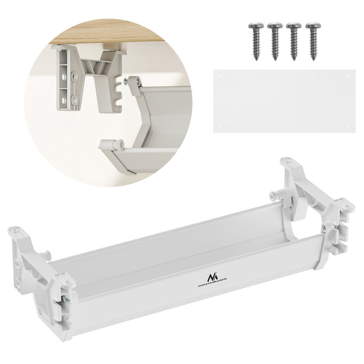 Maclean Untertisch-Kabel-/Auszugsorganisation, max. Belastung 5kg, weiß, MC-106 W