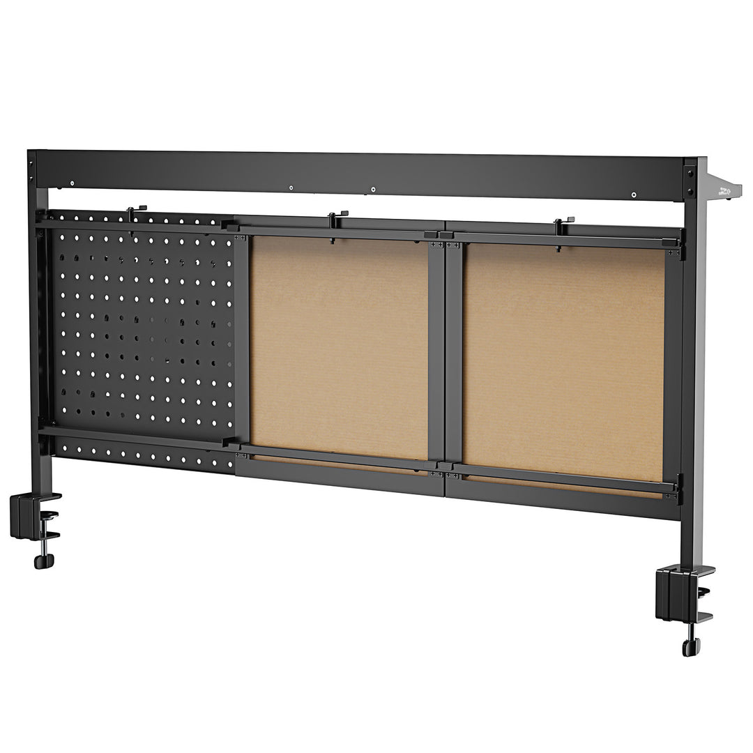 Schreibtischteiler / Organizer Ergo Office, max. Belastung 10kg, weiß und Korkplatte, Breite 1250mm, schwarz,ER-300 B