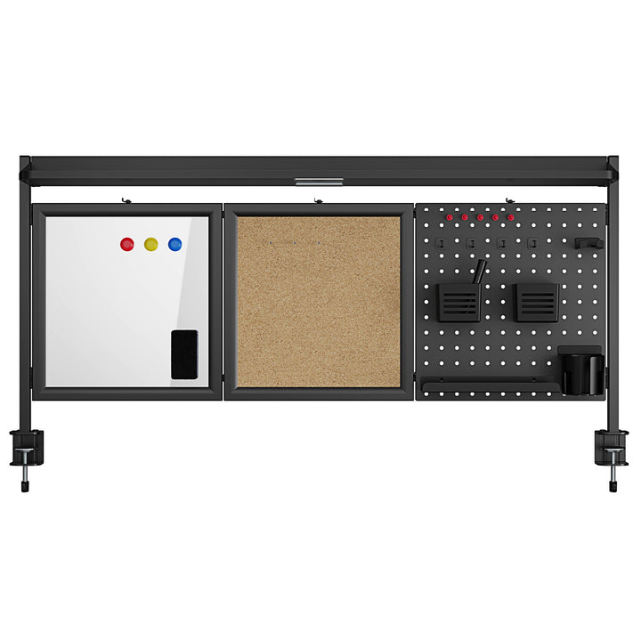 Schreibtischteiler / Organizer Ergo Office, max. Belastung 10kg, weiß und Korkplatte, Breite 1250mm, schwarz,ER-300 B