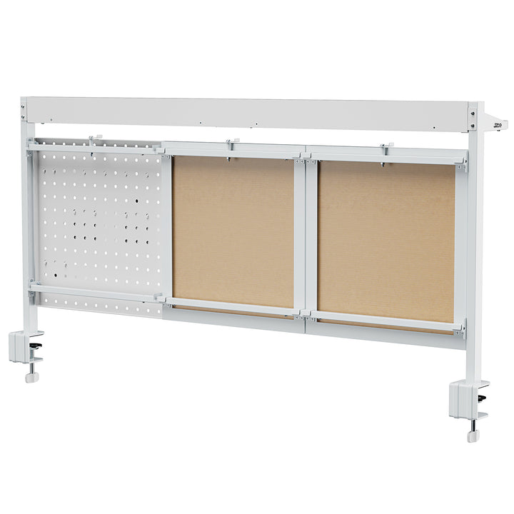 Schreibtischteiler / Organizer Ergo Office, max. Belastung 10kg, weiß und Korkplatte, Breite 1250mm, weiß, ER-300 W