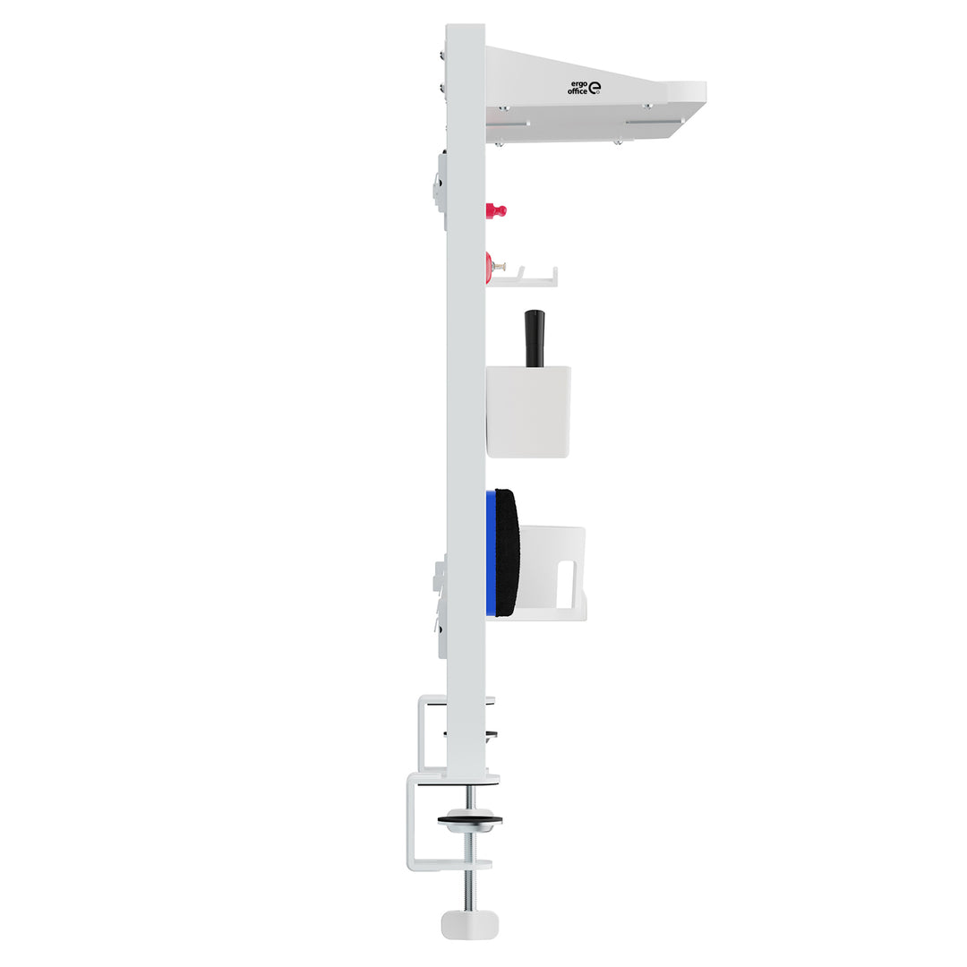 Schreibtischteiler / Organizer Ergo Office, max. Belastung 10kg, weiß und Korkplatte, Breite 1250mm, weiß, ER-300 W