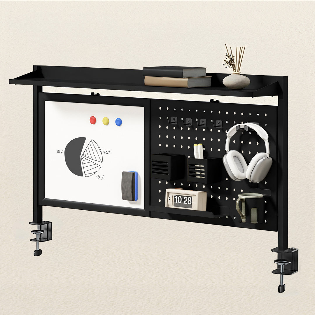 Schreibtischteiler / Organizer Ergo Office, max. Belastung 10kg, weiße Tafel, Breite 1116mm, schwarz, ER-301 B