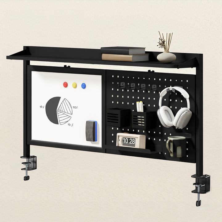 Schreibtischteiler / Organizer Ergo Office, max. Belastung 10kg, weiße Tafel, Breite 1116mm, schwarz, ER-301 B