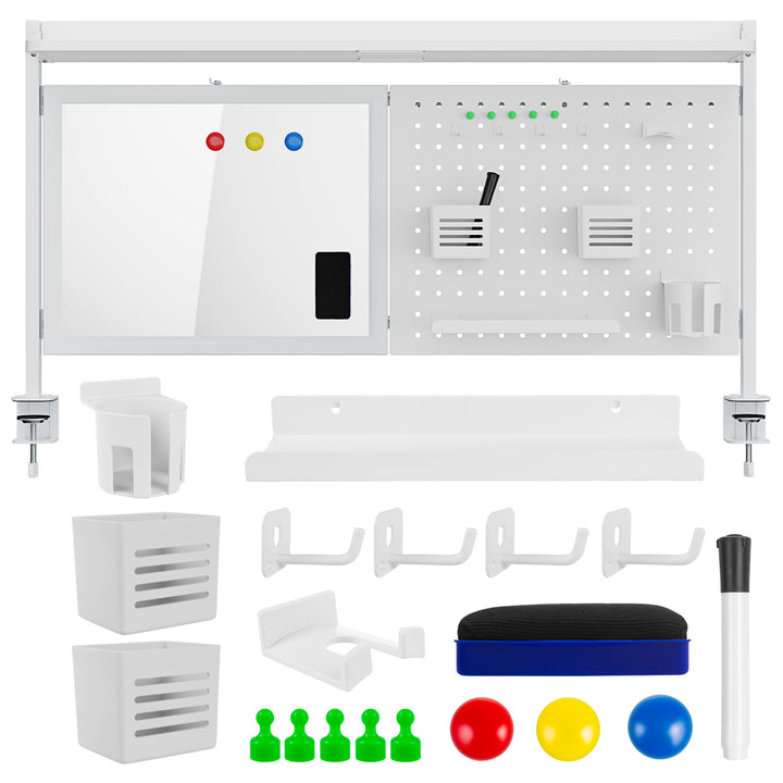 Schreibtischteiler / Organizer Ergo Office, max. Belastung 10kg, weiße Tafel, Breite 1116mm, weiß, ER-301 W