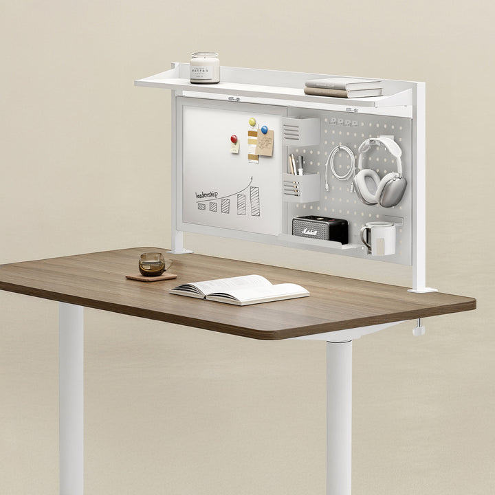 Schreibtischteiler / Organizer Ergo Office, max. Belastung 10kg, weiße Tafel, Breite 1116mm, weiß, ER-301 W