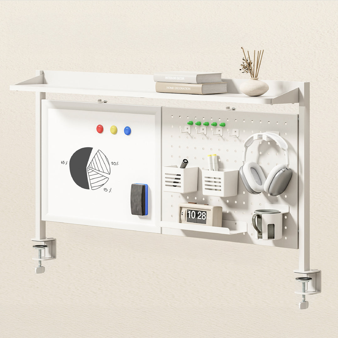 Schreibtischteiler / Organizer Ergo Office, max. Belastung 10kg, weiße Tafel, Breite 1116mm, weiß, ER-301 W