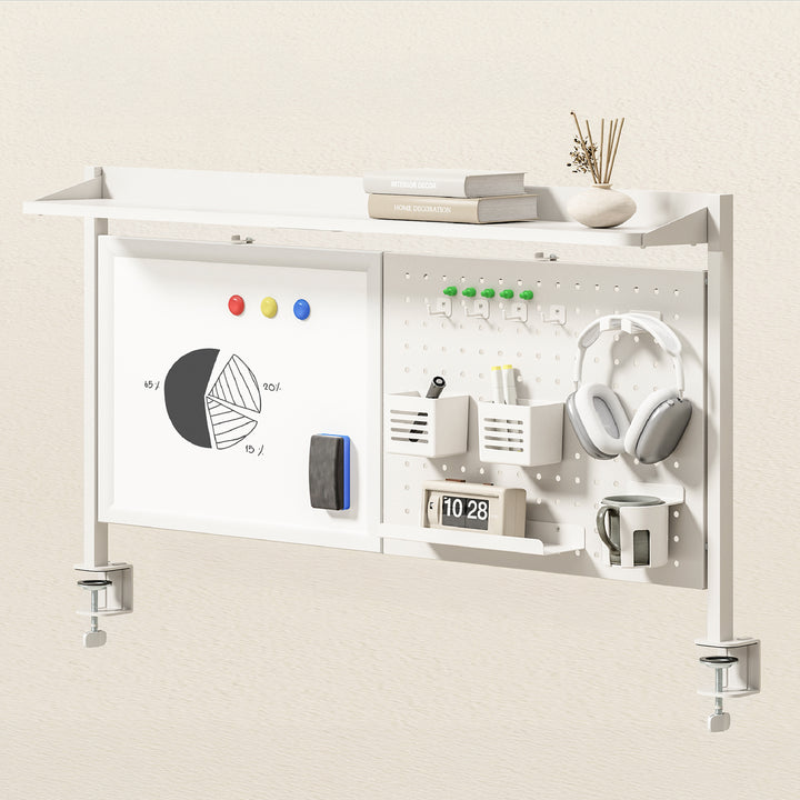 Schreibtischteiler / Organizer Ergo Office, max. Belastung 10kg, weiße Tafel, Breite 1116mm, weiß, ER-301 W