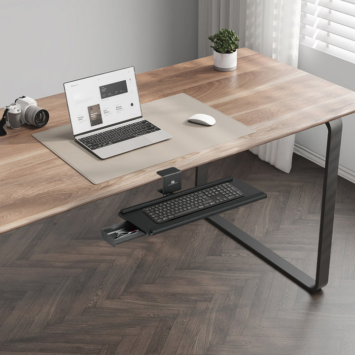 Maclean Untertisch Tastaturhalterung, max. 5kg belastbar, horizontal und vertikal verstellbar, schwarz, MC-108 B