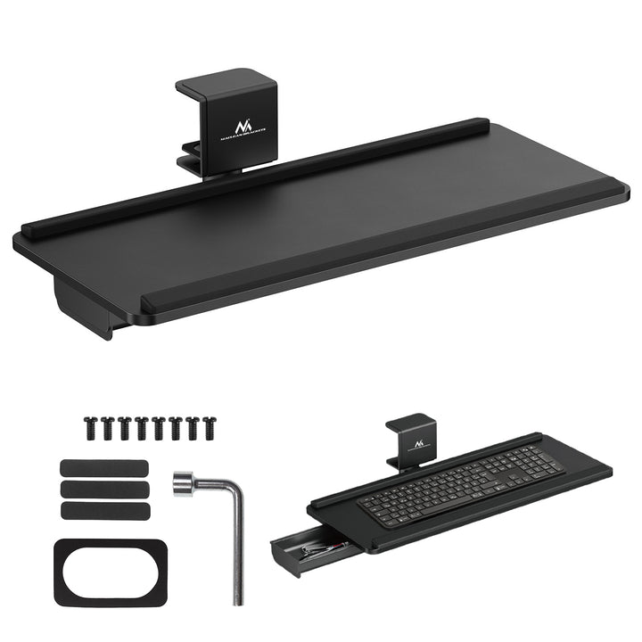 Maclean Untertisch Tastaturhalterung, max. 5kg belastbar, horizontal und vertikal verstellbar, schwarz, MC-108 B
