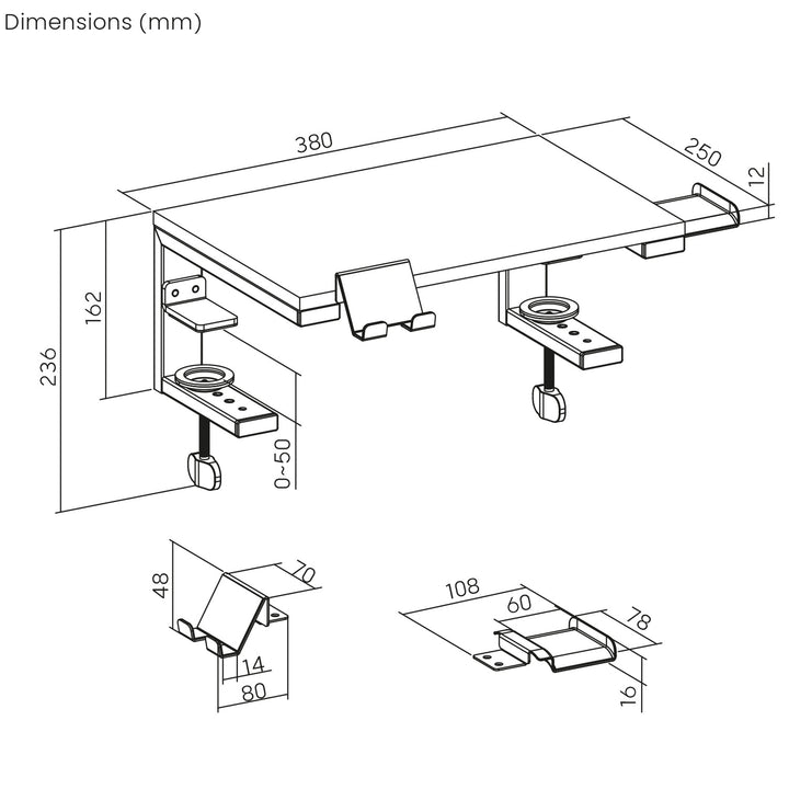 Laptop-/Monitorständer Ergo Office, Tragfähigkeit 20kg, für Diag. 13-32", schwarz, ER-303 B