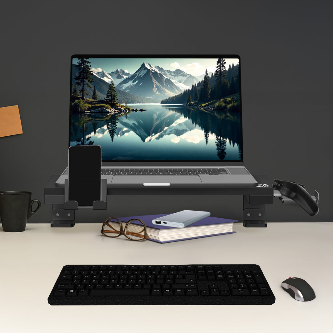 Laptop-/Monitorständer Ergo Office, Tragfähigkeit 20kg, für Diag. 13-32", schwarz, ER-303 B