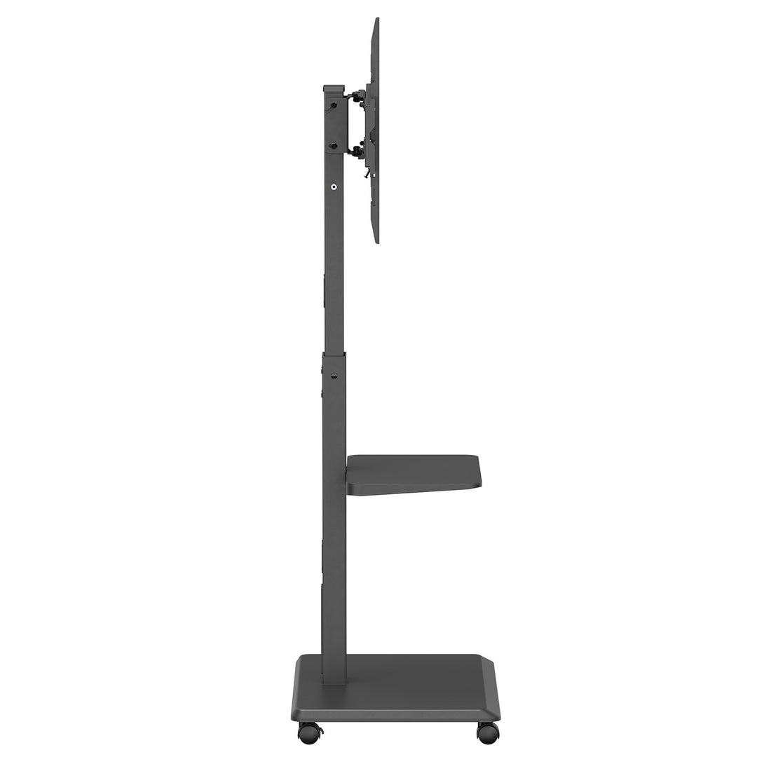 TV-Ständer / Wagen Ergo-Office, Tragfähigkeit 50kg / 5kg Ablagefläche, max. VESA 600x400, integrierte Steckdosenleiste, schwarz, ER-304 B