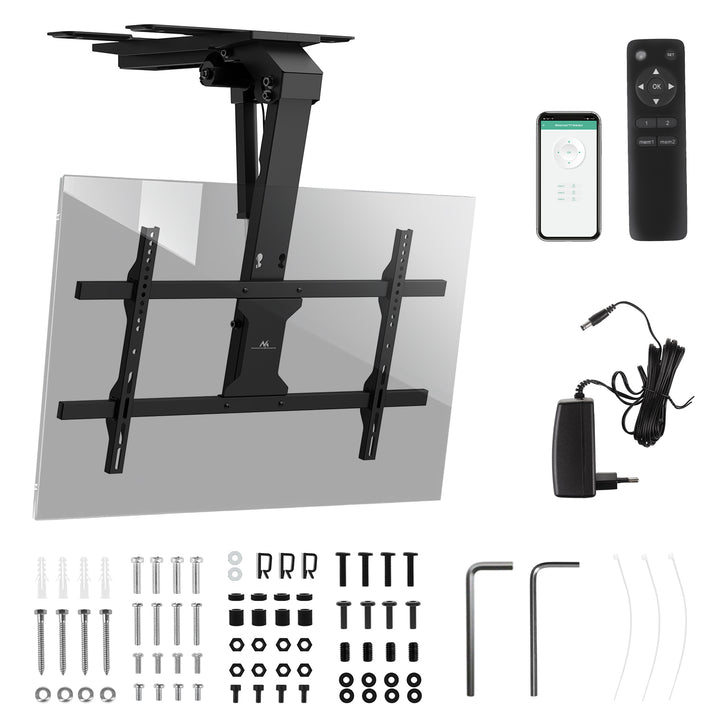 Elektrische Halterung für Maclean TV, Decke, Tuya-Support, max. VESA 800x400, für TV 43-86", max. 45kg, MC-110 T