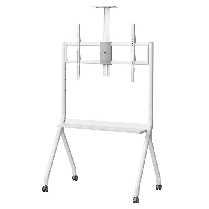 Maclean TV-Ständer/Wagen, Kameraablage, auf Rädern, 55-100", max. Belastung 120kg/10kg Ablage, max. VESA 900x600, weiß, MC-114 W