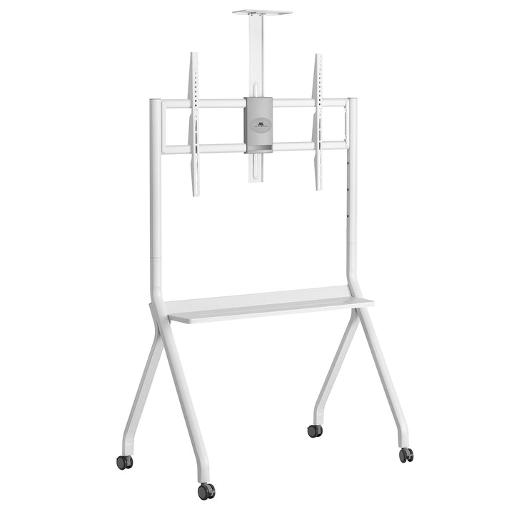 Maclean TV-Ständer/Wagen, Kameraablage, auf Rädern, 55-100", max. Belastung 120kg/10kg Ablage, max. VESA 900x600, weiß, MC-114 W