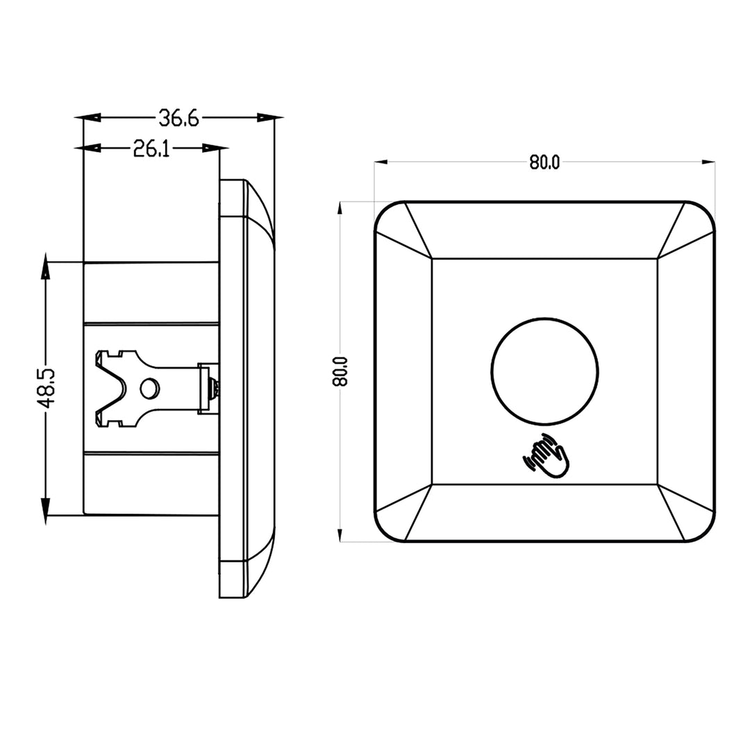 Maclean Kurzdistanz-Infrarot-Sensor, Reichweite 5-6cm, Unterputzdose, max. Belastung 1200W, MCE313 B, 4 Stück