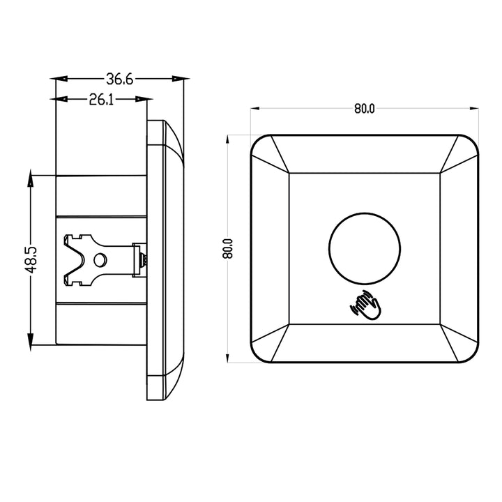 Maclean Kurzdistanz-Infrarot-Sensor, Reichweite 5-6cm, Unterputzdose, max. Belastung 1200W, MCE313 B, 4 Stück
