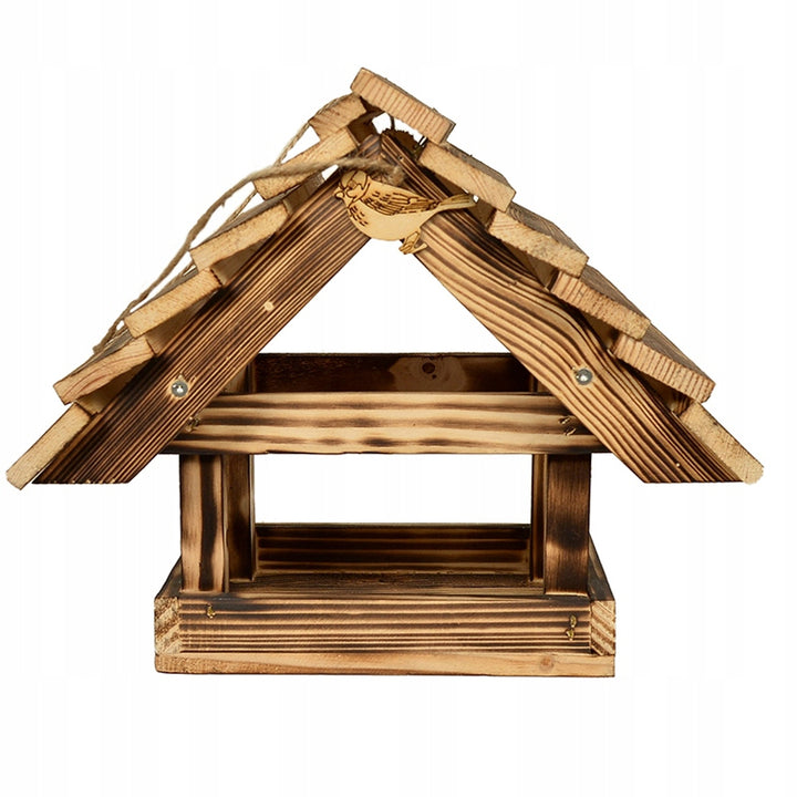 Hellbraunes Vogelfutterhaus für den Garten XXL 30x25 cm aus Holz