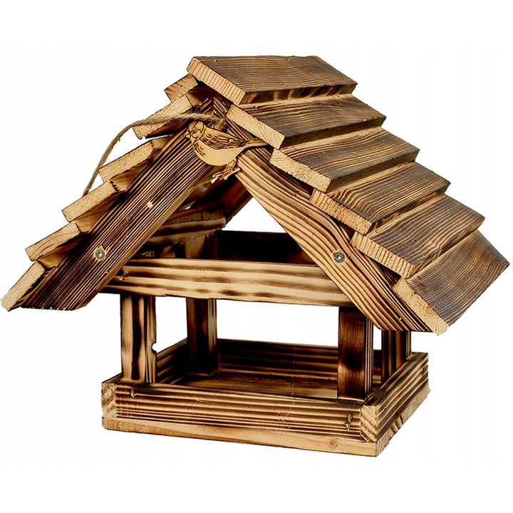 Hellbraunes Vogelfutterhaus für den Garten XXL 30x25 cm aus Holz