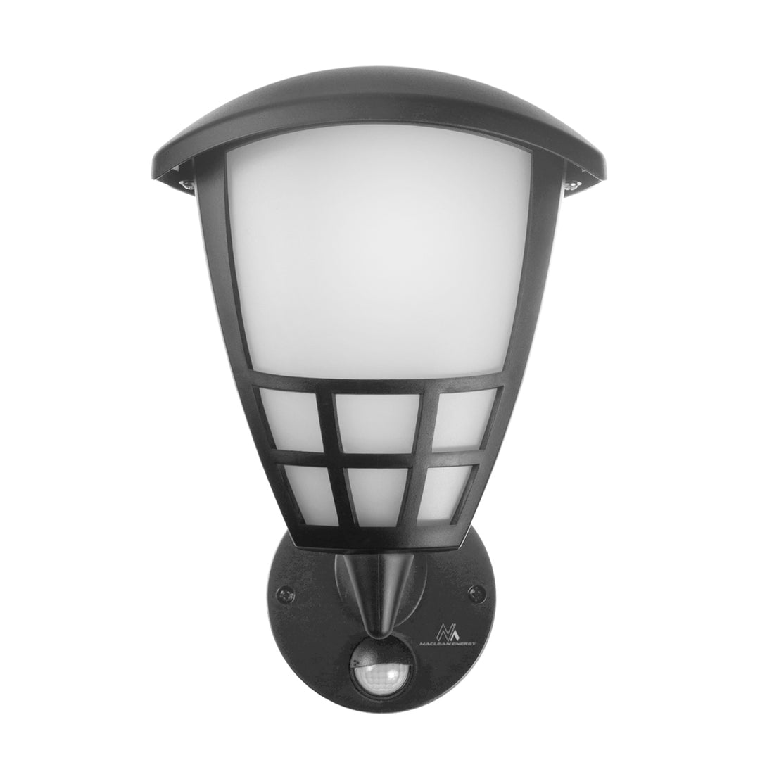 Wandleuchte 1xE27 mit Sensor Maclean, Infrarotsensor, max. Belastung 60W, IP65, Farbe grau, MCE518 GR + LED-Glühbirne E27, 6W 230V Maclean Energy MCE267 WW warmweiß 3000Klm 720lm Retro-Edison dekorativ