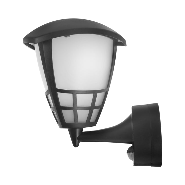 Wandleuchte 1xE27 mit Sensor Maclean, Infrarotsensor, max. Belastung 60W, IP65, schwarz, MCE518 B + LED-Glühbirne E27, 6W 230V Maclean Energy MCE267 WW warmweiß 3000Klm 720lm Retro-Edison dekorativ