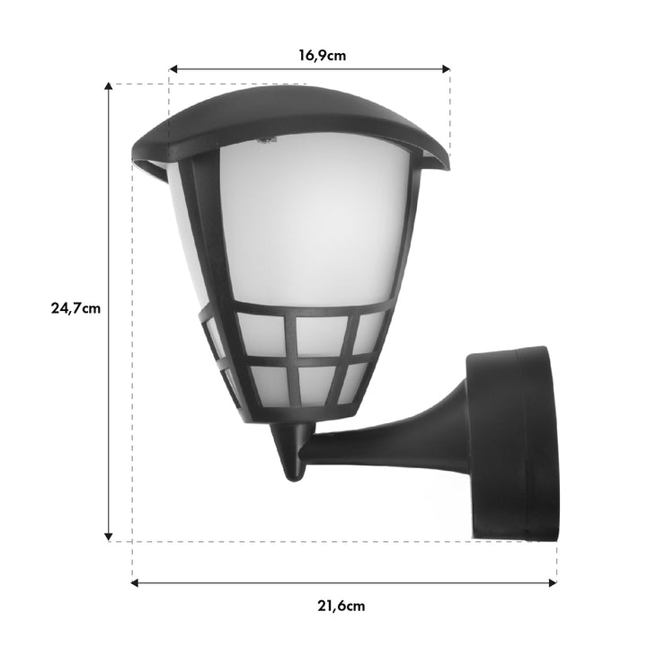Wandleuchte 1xE27 Maclean, max. Belastung 60W, IP65, schwarz, MCE519 B + LED-Glühbirne E27, 6W 230V Maclean Energy MCE284 WW warmweiß 3000K 720lm Retro-Deko-Edison