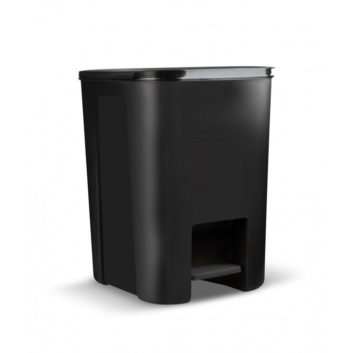 Praktischer Mülleimer, mit Pedal, schwarz, 25l, 10104699
