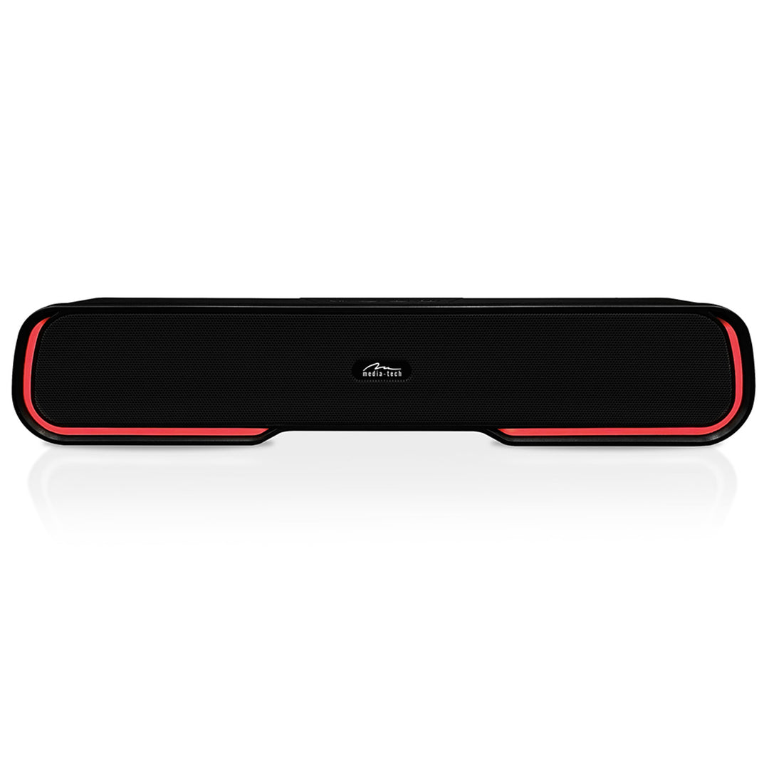 Tragbarer Bluetooth-Soundbar-Lautsprecher, mehrfarbige RGB-Hintergrundbeleuchtung, RMS 10 W, PMPO 450 W, FM-Radio, MP3. AUX, integrierte wiederaufladbare Batterie, Media-Tech PHANTOM BT