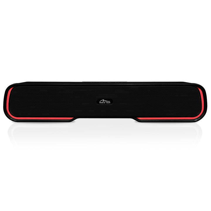 Tragbarer Bluetooth-Soundbar-Lautsprecher, mehrfarbige RGB-Hintergrundbeleuchtung, RMS 10 W, PMPO 450 W, FM-Radio, MP3. AUX, integrierte wiederaufladbare Batterie, Media-Tech PHANTOM BT