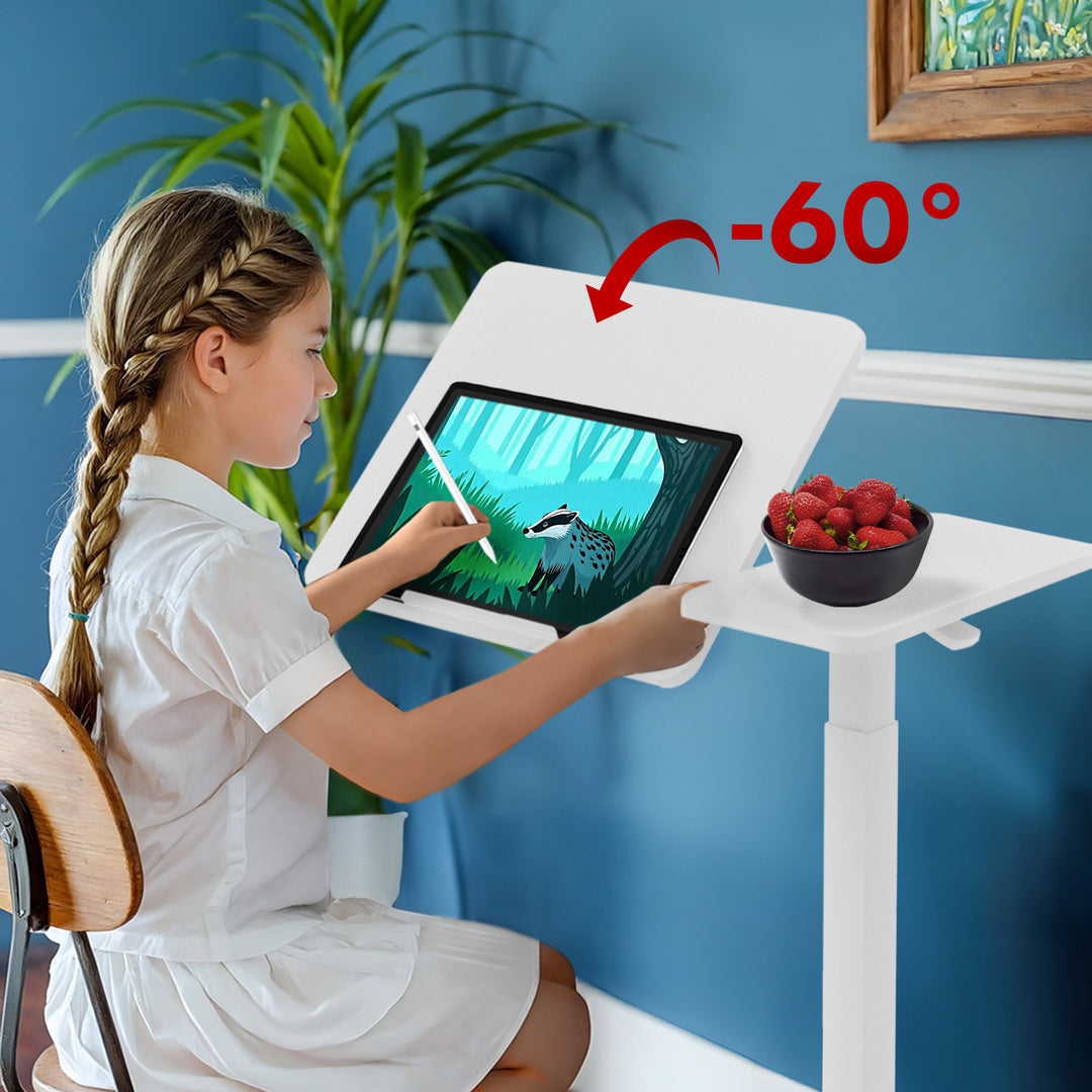 Mobiler Schreibtisch/Laptopständer Maclean, weiß, höhenverstellbar 76-109cm, max. 30kg , MC-120 W