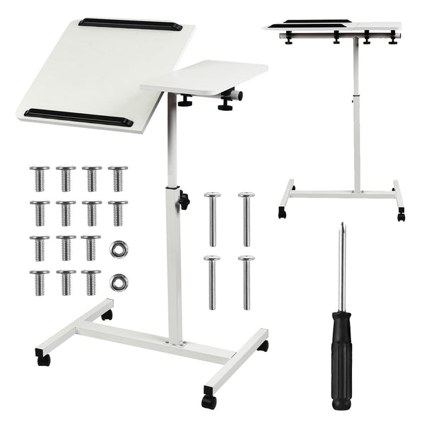Mobiler Schreibtisch/Laptop-Ständer Maclean, weiß, höhenverstellbar 59-89cm, max. 30kg , MC-121 W