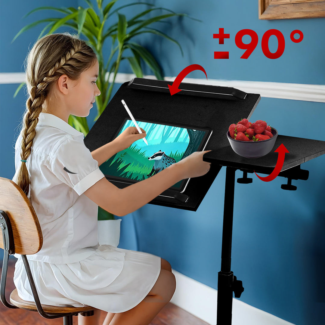 Mobiler Schreibtisch/Laptop-Ständer Maclean, schwarz, höhenverstellbar 59-89cm, max. 30kg , MC-121 B