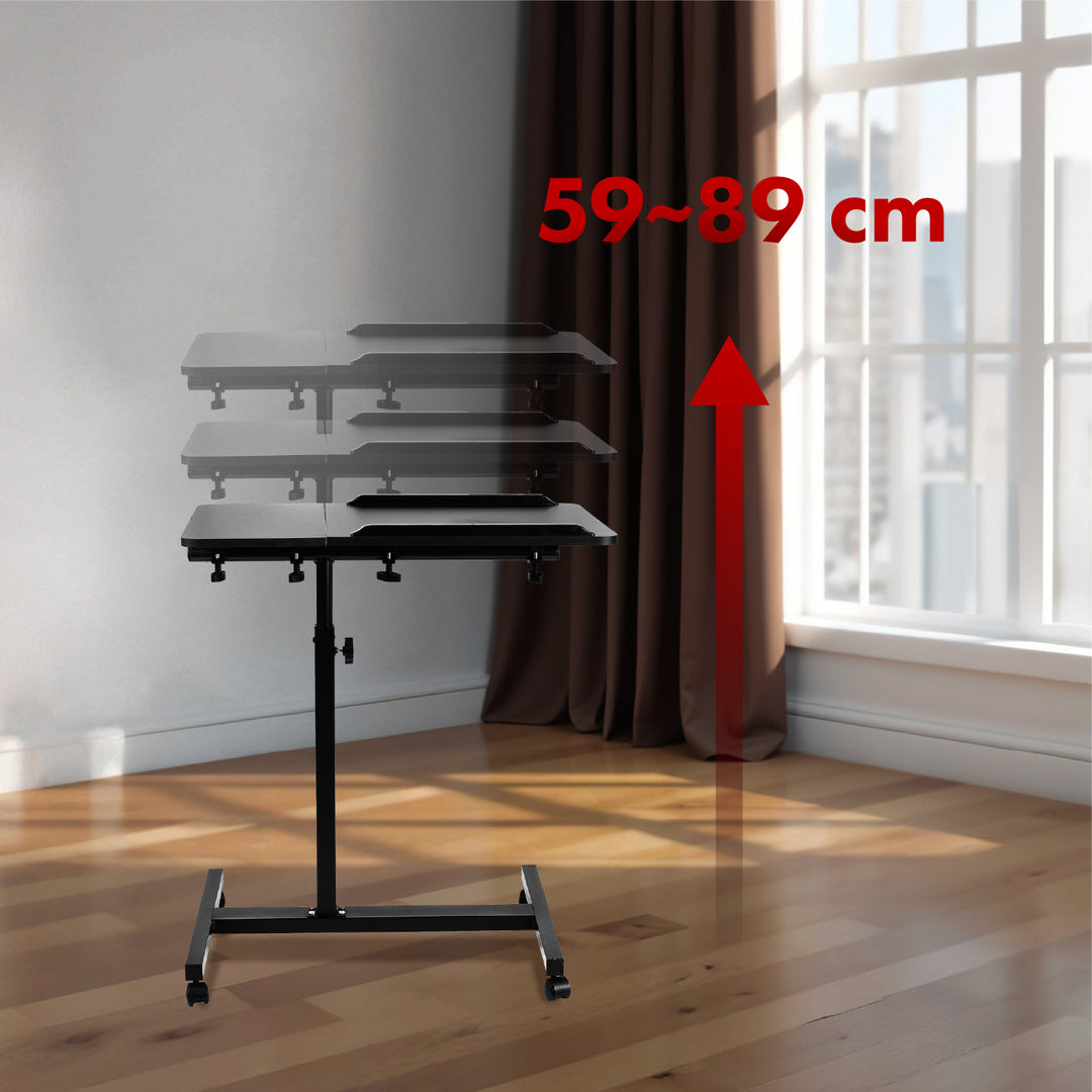 Mobiler Schreibtisch/Laptop-Ständer Maclean, schwarz, höhenverstellbar 59-89cm, max. 30kg , MC-121 B