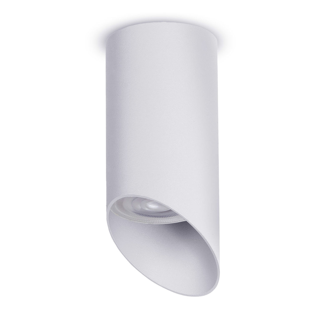 Maclean Anbauleuchte/Rohr, Spot, rund, Aluminium, GU10, 55x130mm, weiß, MCE360 W+LED Leuchtmittel GU10 7W Maclean Energy MCE437 WW warmweiß 3000K, 220-240V~, 50/60Hz, 490 Lumen