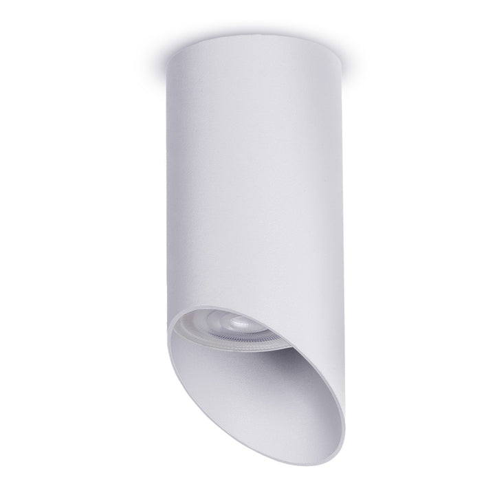 Maclean Anbauleuchte/Rohr, Spot, rund, Aluminium, GU10, 55x130mm, weiß, MCE360 W+LED Leuchtmittel GU10 7W Maclean Energy MCE437 WW warmweiß 3000K, 220-240V~, 50/60Hz, 490 Lumen