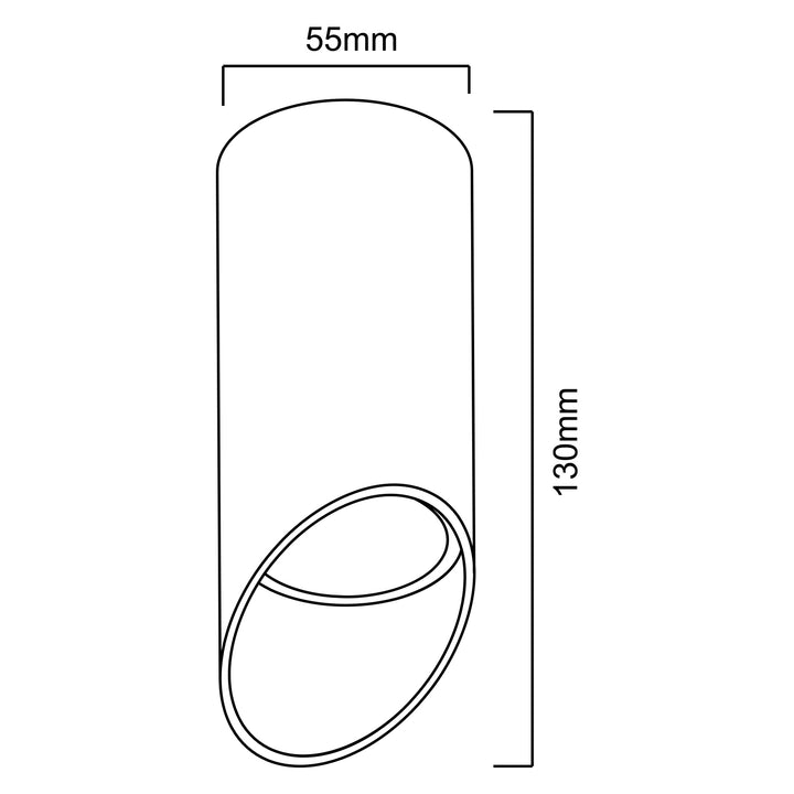Maclean Anbauleuchte/Rohr, Spot, rund, Aluminium, GU10, 55x130mm, weiß, MCE360 W+LED Leuchtmittel GU10 7W Maclean Energy MCE437 NW neutralweiß 4000K, 220-240V~, 50/60Hz, 490 Lumen