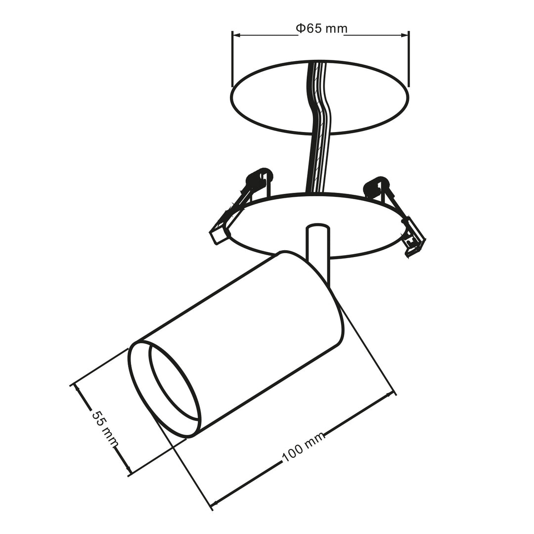 Maclean Einbauleuchte, Spot, rund, Aluminium, GU10, 55x130mm, weiß, MCE364 W + LED-Leuchtmittel GU10 7W Maclean Energy MCE437 NW neutralweiß 4000K, 220-240V~, 50/60Hz, 490 lm