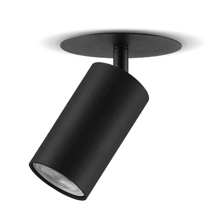 Maclean Decken Einbauleuchte / Spot, rund, Aluminium, GU10, 55x130mm, Farbe schwarz, MCE364 B 3Stk+ LED-Leuchtmittel GU10 7W Maclean Energy MCE437 WW warmweiß 3000K, 220-240V~, 50/60Hz 3Stk