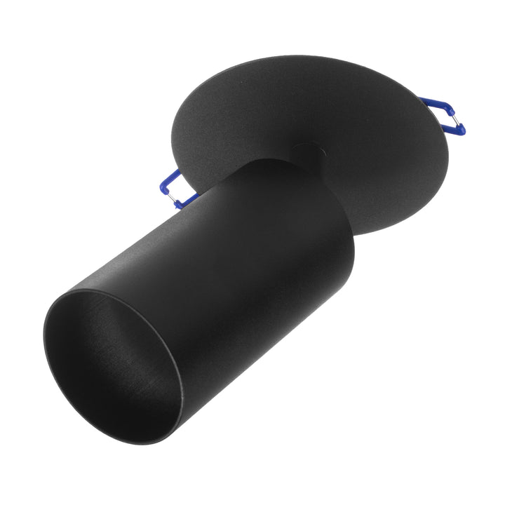 Maclean Decken Einbauleuchte / Spot, rund, Aluminium, GU10, 55x130mm, Farbe schwarz, MCE364 B 3Stk+ LED-Leuchtmittel GU10 7W Maclean Energy MCE437 WW warmweiß 3000K, 220-240V~, 50/60Hz 3Stk