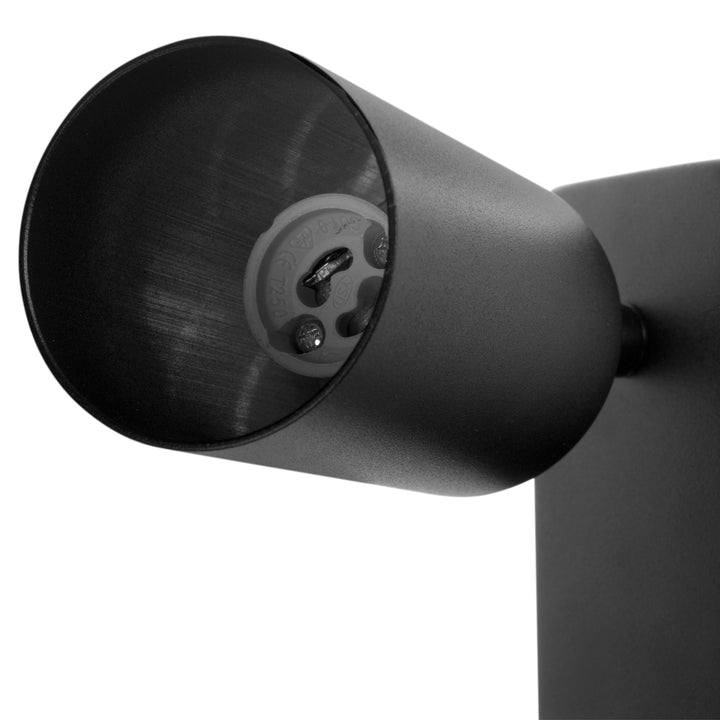 Maclean Wandlampe / Wandleuchte, Spot, rund, GU10, mit 55x90mm Schalter, schwarz, MCE369 B+LED Leuchtmittel GU10 7W Maclean Energy MCE437 NW neutralweiß 4000K, 220-240V~, 50/60Hz, 490 Lumen