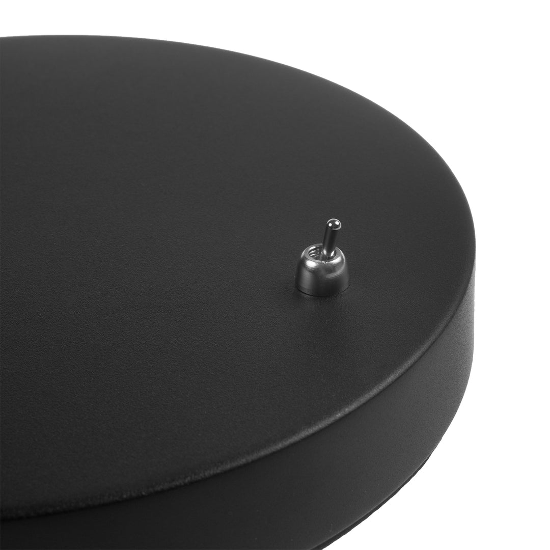 Maclean GU10 Tischleuchte, Spot, rund, GU10, mit 55x90mm Schalter, schwarz, MCE370 B + LED Leuchtmittel GU10 7W Maclean Energy MCE437 WW warmweiß 3000K, 220-240V~, 50/60Hz, 490lm