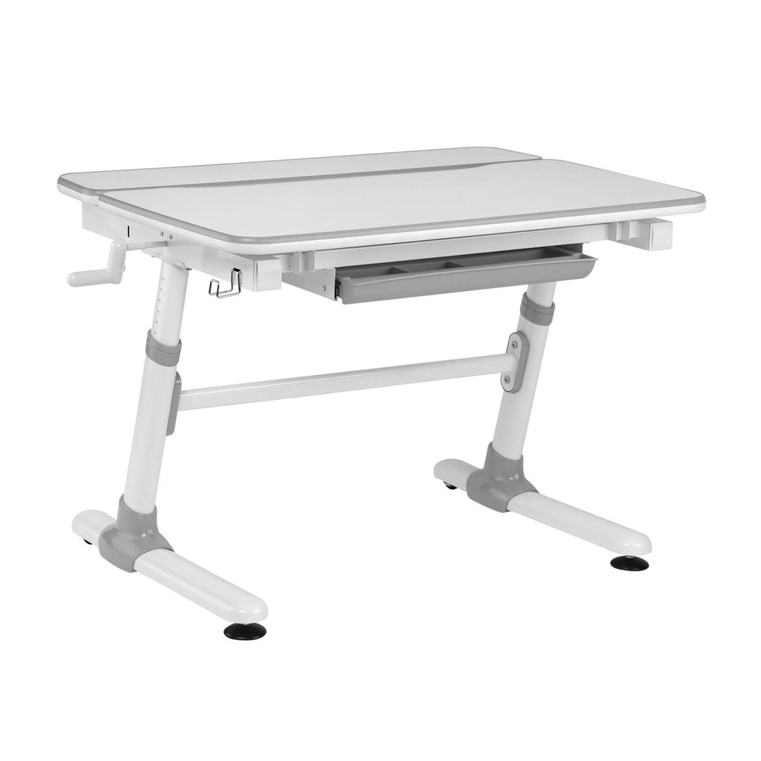 Ergo Office ergonomischer Kinderschreibtisch, grau, max 100kg, ER-417  +Ergo Office ergonomischer Kinderstuhl, verstellbare Kopfstütze, höhenverstellbar, max 75kg, ER-484N