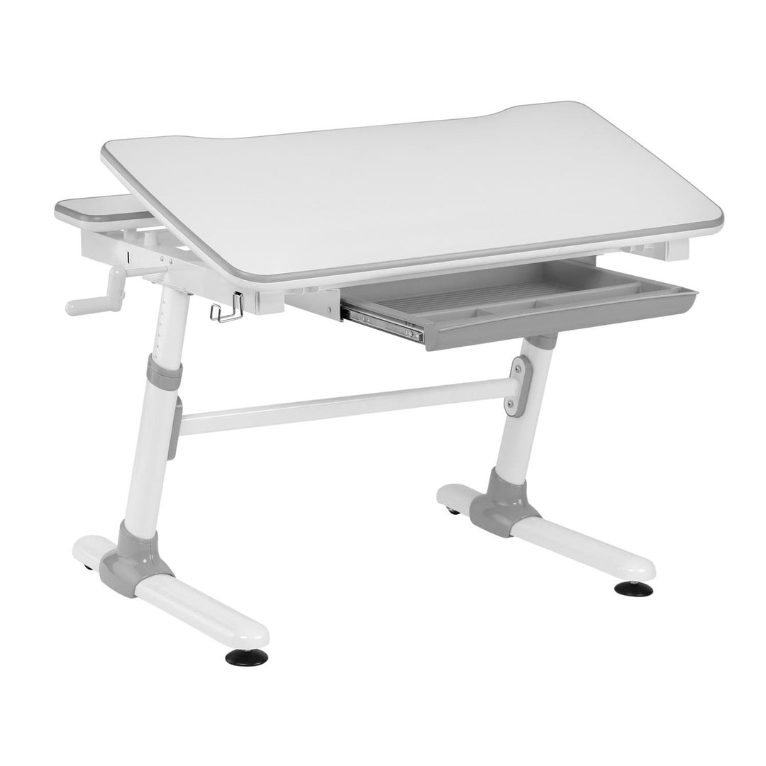 Ergo Office ergonomischer Kinderschreibtisch, grau, max 100kg, ER-417  +Ergo Office ergonomischer Kinderstuhl, verstellbare Kopfstütze, höhenverstellbar, max 75kg, ER-484N