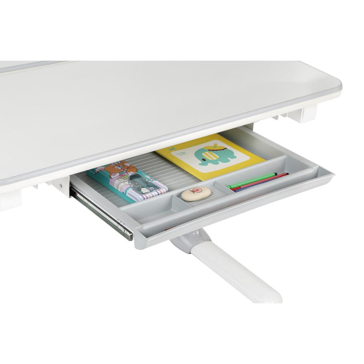 Ergo Office ergonomischer Kinderschreibtisch, grau, max 100kg, ER-417  +Ergo Office ergonomischer Kinderstuhl, verstellbare Kopfstütze, höhenverstellbar, max 75kg, ER-484N