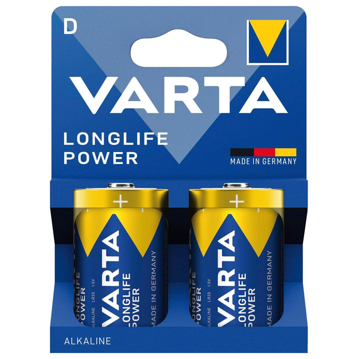 VARTA Longlife Power, 2 Alkali-Batterien, Größe D / R20, 1,5V