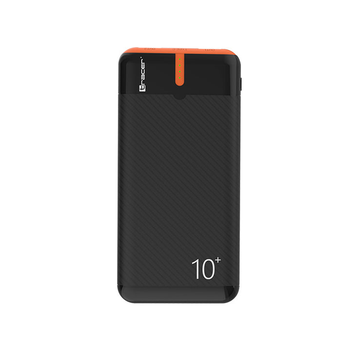 Tracer Powerbank, 10000 mAh, schwarz und orange, USB C, 2A, EnerGo